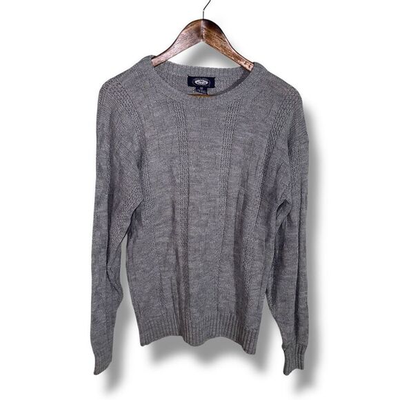 Gray Knights Bridge Chunky Knit Crewneck Sweater Size M - Picture 1 of 6